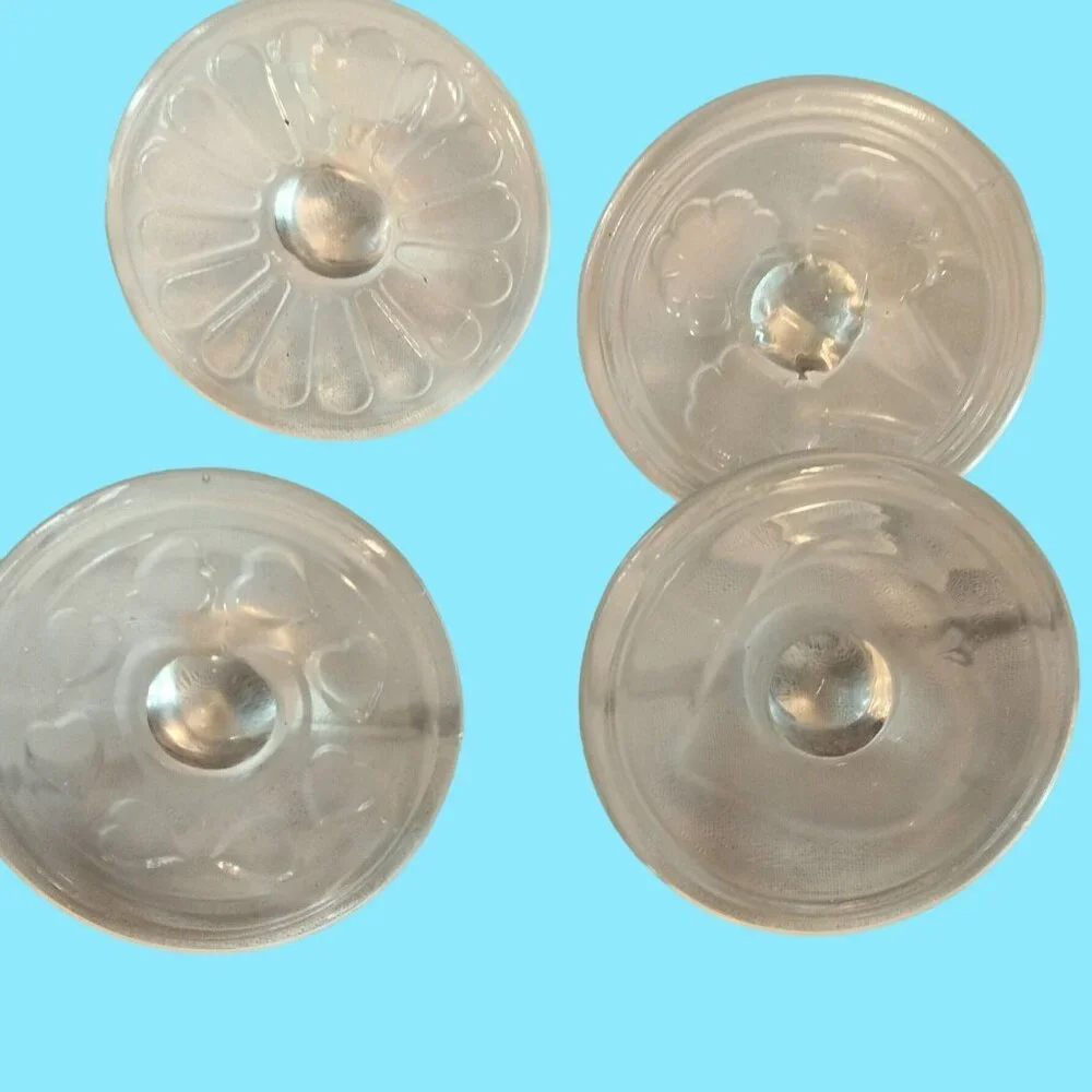 Norpro Glass Cookie Stamps 4 Classic Designs Heart Circle Daisy Flower